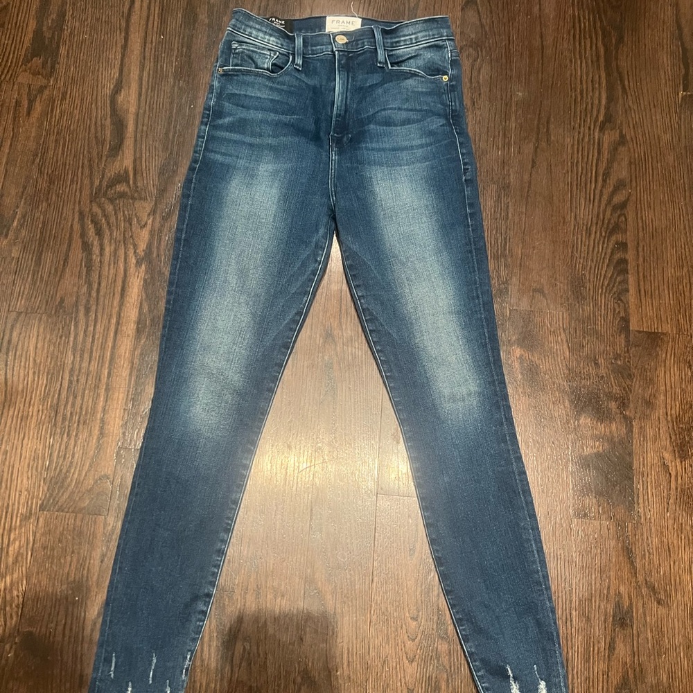 Frame Denim Distressed Blue Jeans
